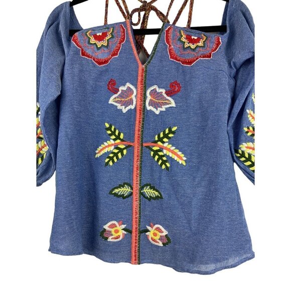 Red Carter womens topEmbroidered chambray strappy - Picture 4 of 10